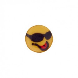 Bouton smiley lunettes