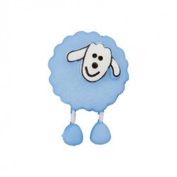 Bouton Mouton bleu ciel