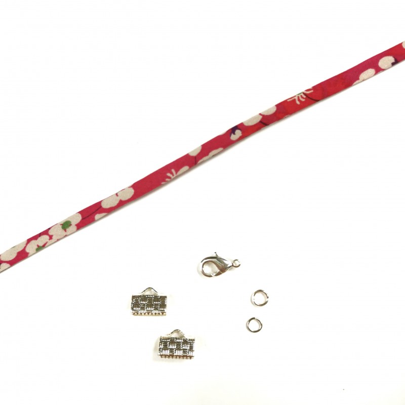 Kit bracelet cordon Liberty Mitsi rose